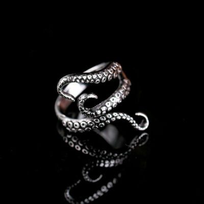 Elegant 925 Sterling Silver New Fashion Jewelry Charm Unique Octopus Ring Size 8