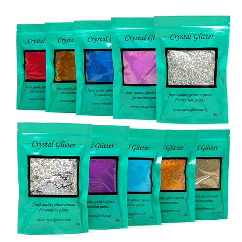 Crystal Glitter for emulsion paint wall, + colour changing holographic