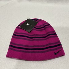 Nike Hat Girls Cold Weather Vivid Grape Swoosh 7-16 New 