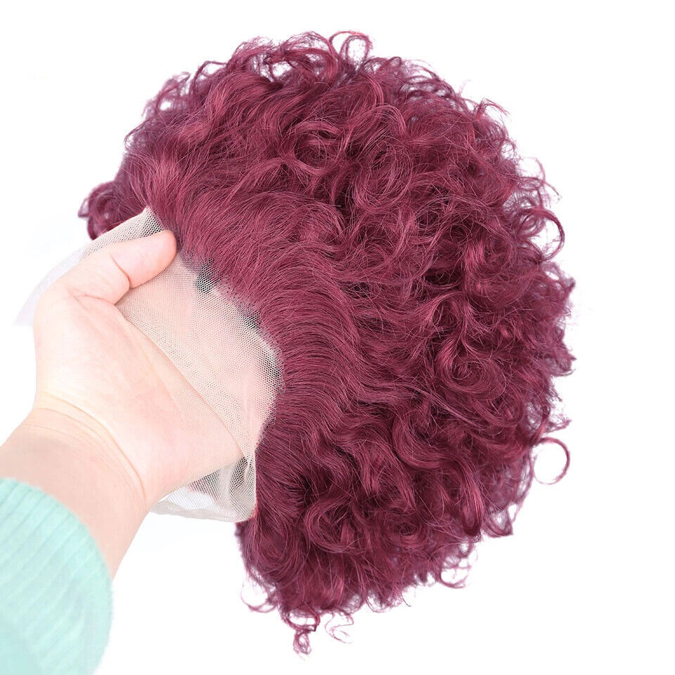 Short Curly Wave Lace Front Wig Peruvian Human Hair Wig  display picture 1