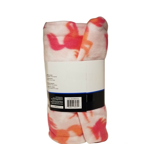 Mainstays Fleece Throw 50 x 60 PINK UNICORNS Soft Lightweight Washable Blanket - Picture 7 of 12