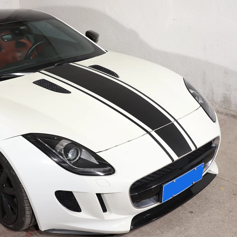 Bonnet Hood Racing Stripe Car Sticker Decal For Jaguar F-TYPE 2013-2022 Black — 第 4/4 张图片