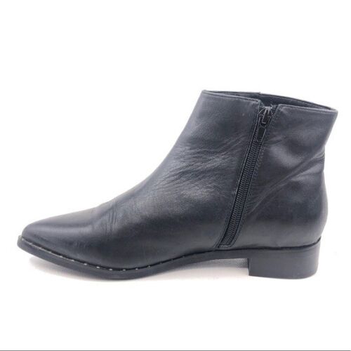 Catherine Malandrino Mesta Ankle Boots Womens Size 8.5 Black Leather Zip Casual - Picture 2 of 12