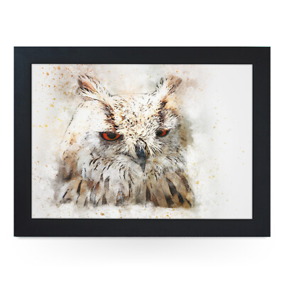 Gerahmtes Schoß Tablett - Arty - Aquarell Eule Design - tolles Geschenk für Wohnkultur