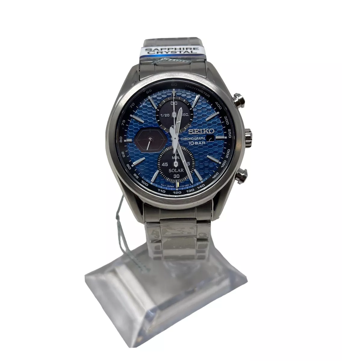 Seiko Watch Ssc801p1 Chronograph Blue Men's Dial Solar Stainless Steel  Brand New | eBay