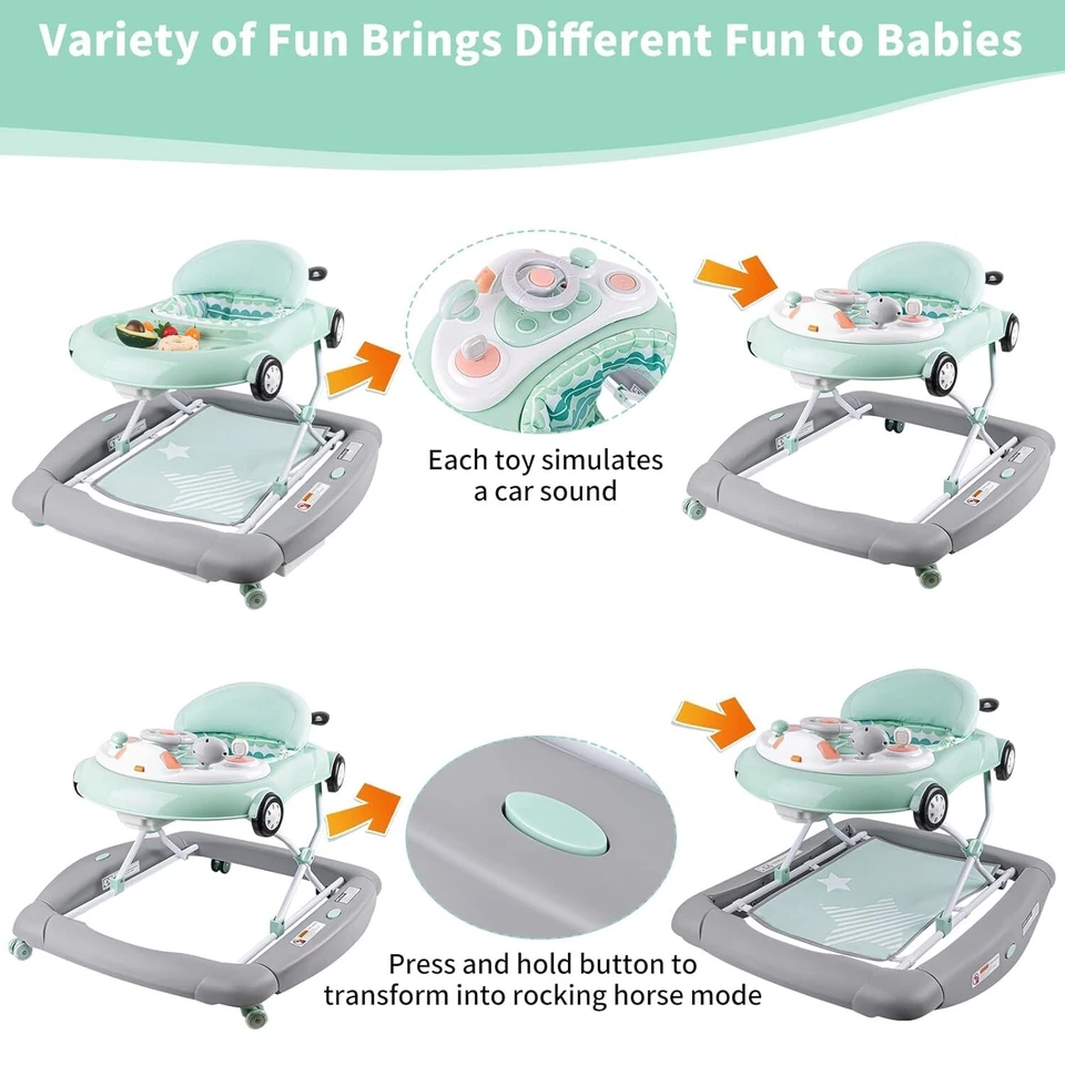 Andadores para bebés 5 y 1, Andador para bebés de actividad, Coche andador para bebés, Andador para bebés con rueda Foto 3 de 4