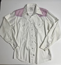16.5-35 H Bar C Pearl Snap California RanchWear Western Pink Shirt Long Tail