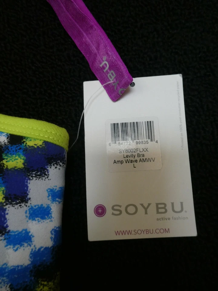 Новый с Ярлыками Soybu женщин усилитель волна печать эластичной с подкладкой Levity спортивный бюстгальтер Sz L - Изображение 2 из 4