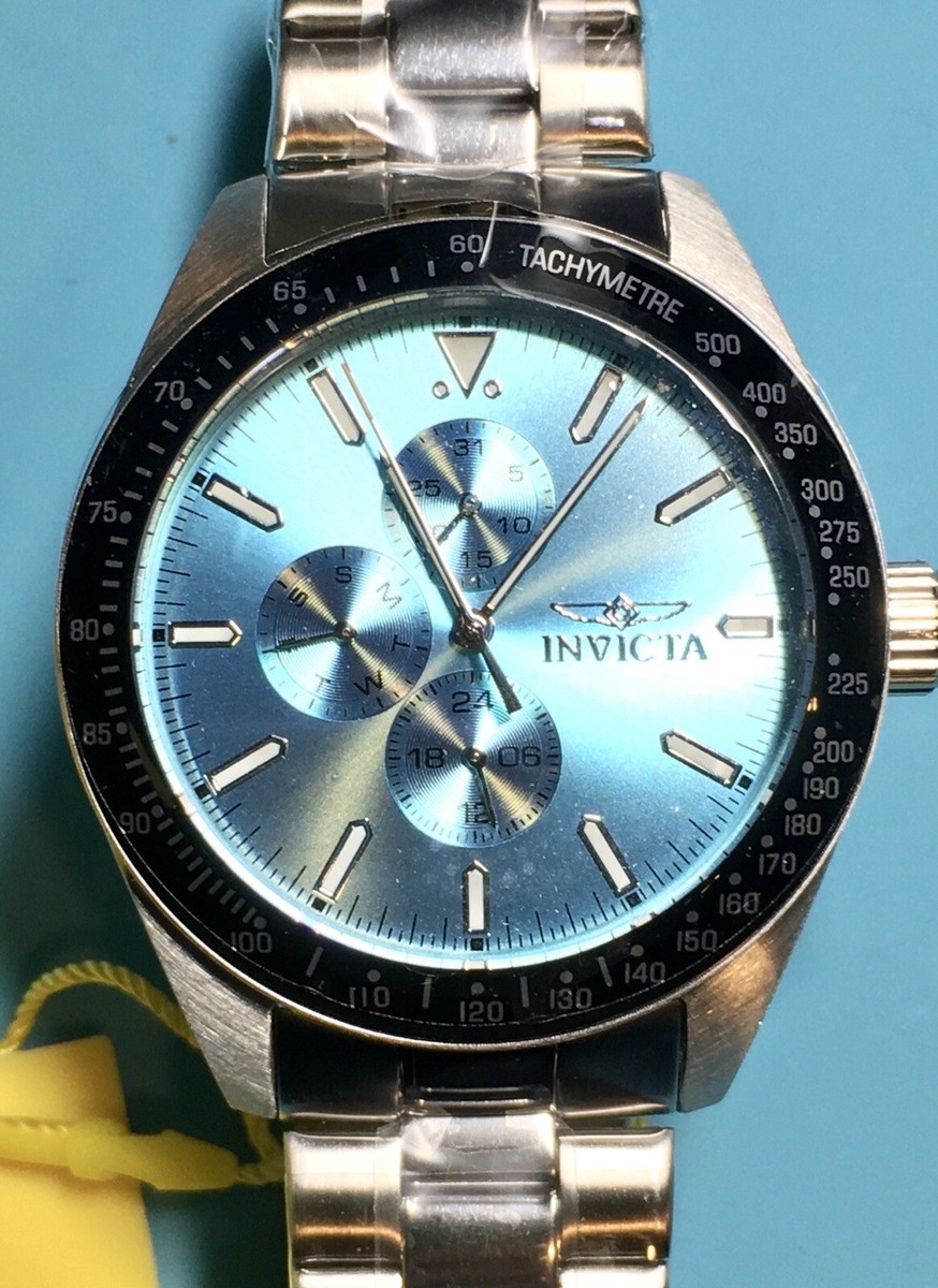 INVICTA AVIATOR 45MM DAY DATE SEIKO VH67 SWEEP TURQUOISE SUNBRST