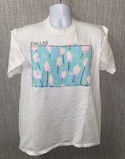 Vtg Tedman Mens White Short Sleeve Dallas TX T-Shirt Size XL USA Made