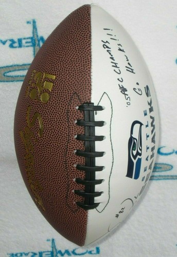 FÚTBOL AMERICANO CON LOGOTIPO BLANCO FIRMADO POR DARRELL JACKSON - Seattle Seahawks - Florida - Imagen 3 de 4
