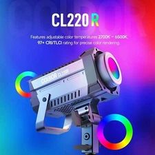 COLBOR CL220R RGB 200W COB LED Video Light APP Control 2700K-6500K Full Color 