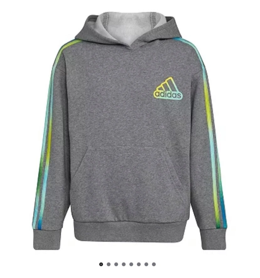 Adidas hoodie striped sleeves sales