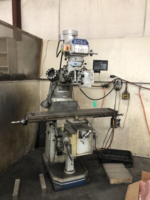 Acra Milling Machine 10'' x 54'' Table  Power Feed, Digital Readout, And 6  Riser.