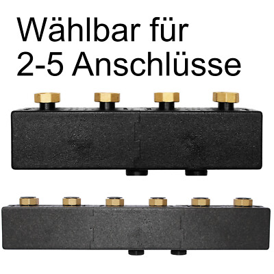 Verteilerbalken Verteiler für Pumpengruppen mit 125mm Abstand 2-5 Anschlüsse
