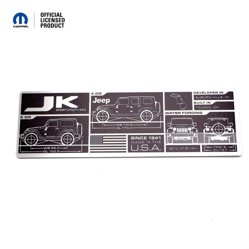 Placa de datos Jeep Wrangler (JK) Foto 2 de 4