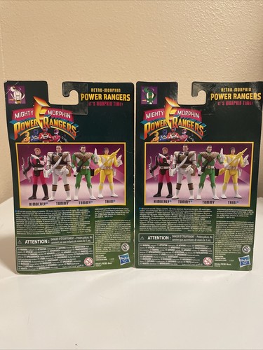 Hasbro Mighty Morphin Power Rangers Retro Morphin White & Green Ranger lot Of 2 - Picture 5 of 7