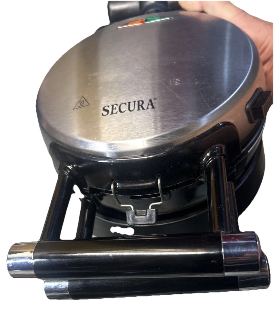Belgian Waffle Maker by SECURA 360 Rotating,  Stainless Stee