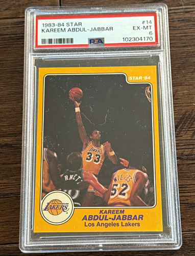 Star 1983-84 Kareem Abdul-Jabbar #14 Los Angeles Lakers PSA 6 Graded Card