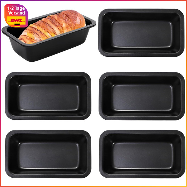 Kastenform Antihaft Karbonstahl Rechteckig 6 StüCk 15X9X5Cm FüR Brot Kuchen-image