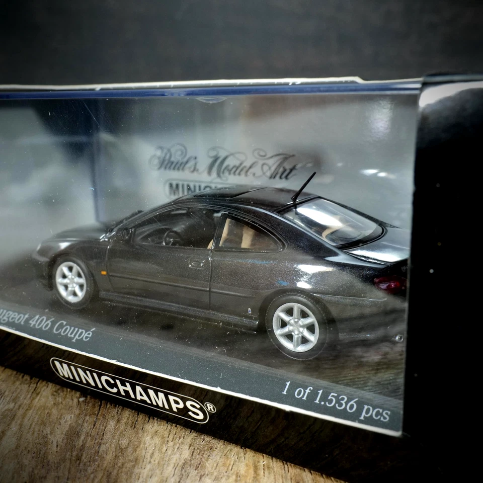 MINICHAMPS Peugeot 406 Cupé, Gris Cosmos, Edición Limitada Diecast, 1/43 En Caja Foto 3 de 4