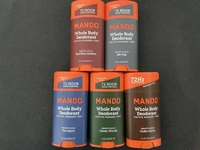 5x MANDO Whole Body Deodorant Smooth Solid ASSORTED SCENT 2.6 oz EACH - NEW