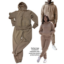 Champion Reverse Weave Hoodie Joggers Sweatsuit Set Beige Tan Sm Unisex