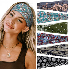 Headbands for Women Boho Elastic Hairbands for Women  s Hair Non Slip Wide Thick