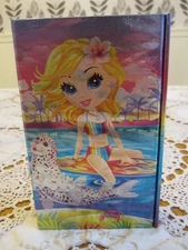 LISA FRANK Trifold Calculator Memo Pad Diary Address Book Surfer Girl Vintage