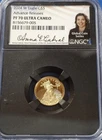 A 2024 W $5 1/10 Oz GOLD AMERICAN EAGLE PROOF COIN  NGC PF70 UCAM Anna Cabral