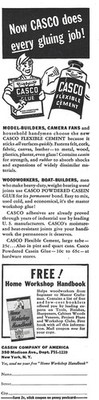1939 AD * CASCO Glue + Casco Flexible Cement Woodworkers by Casein Co of America