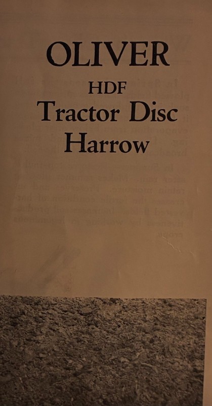 Original Oliver HDF Tractor Disc Harrow