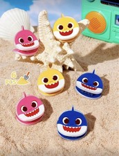 New SET OF 6 BABY SHARK Hair Clips MOMMY Mini Claw Clip Barrette DADDY Cartoon