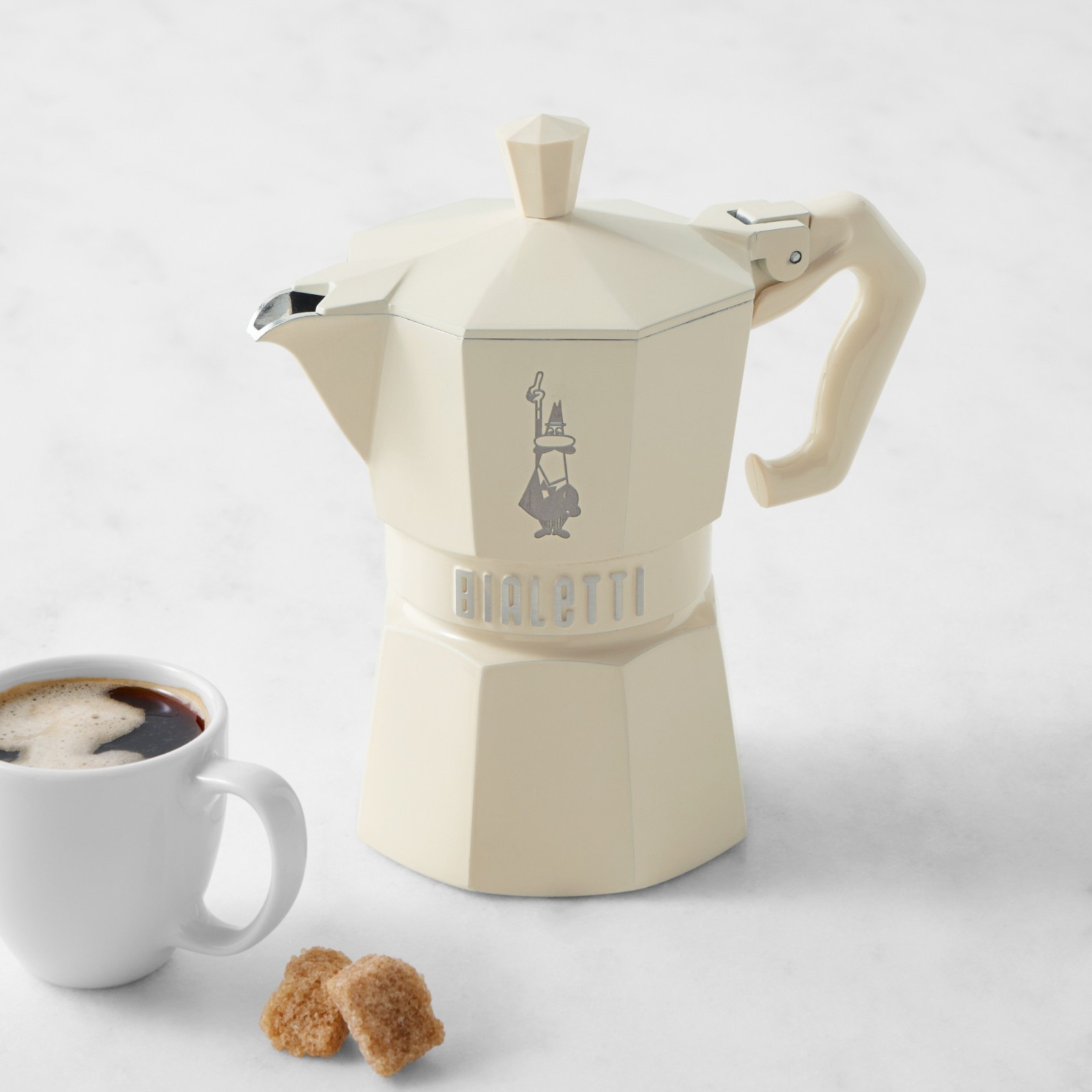 Cream Aluminum Coffee Pot - 3 Cup