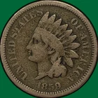 1859 Indian Head Cent Very Good VG Coin #39695