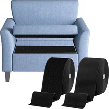 SOURRI 4'' x 20Ft Large Hook and Loop Sheet Tape Fastener, 20ft x 4in, Black 