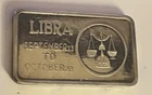 1973 Silver Ounce Libra Zodiac, Love & Associates .999 Bar JS Love & Assoc.