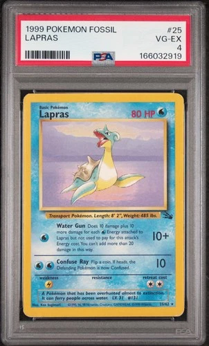 1999 POKEMON FOSSIL #25 LAPRAS PSA 4
