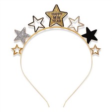 Happy New Year Headband Glitter Gold Star Headbands Black and Hat Tiara...