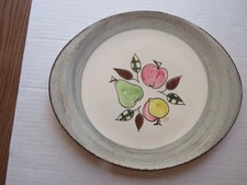 Large Blue Ridge? Unmaked Oval Fruit Design Serving Platter 13-1/2" Long
