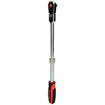 KS TOOLS 914.3820 3/8'' SlimPOWER Teleskop-Gelenk-Umschaltknarre, 72 Zahn