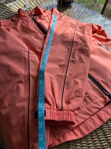 Footjoy Dryjoy Rain Jacket M Womens Coral Full Zip Golf Water Repellent - Afbeelding 13 van 13