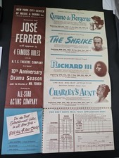 VINTAGE NEW YORK CITY CENTER JOSE FERRER 4 FAMOUS ROLES THEATER PLAYBILL 1953