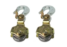 2xWire Rope Pulley Block 2Ton Swivel Eye Hoist Hook Snatch Block Sheive Anodized