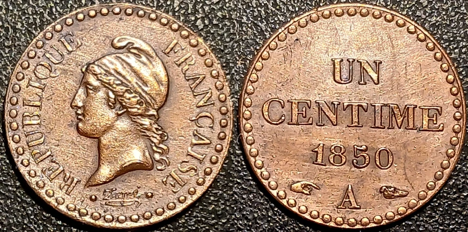 France - IIème République 1 centime Dupré 1850 accent SUP ! F.101/5 - Photo 1/1
