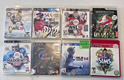 PS3 Game Lot 8 Sports + Ghostbusters + Sims 3 | Madden 25 NHL 14/15 MLB 13/14