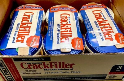 Crack Filler by Key Polymer FP100AB for Tractor Trailer Wood Flooring Repair 3pk