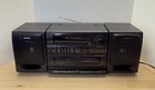 Sony CFS-W455 Stereo Double Cassette Radio Boom Box Detachable Speakers  Working