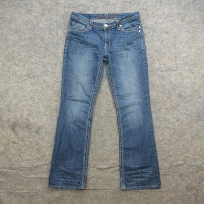 Seven7 Women's Jeans Size 12 Mid Rise Medium Wash Bootcut Stretch Denim