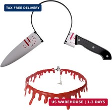 Halloween Costume Accessories Set Bloody Knife Headband 2 PCS Props